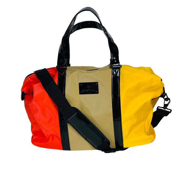 JM New York Tote Bag 80s Style Colorblock Travel Overnight Shoulder Strap Handle - Picture 1 of 16